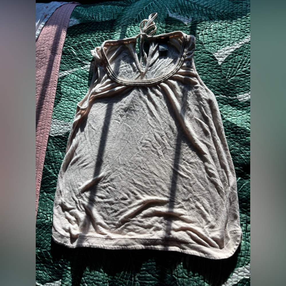 Ann Taylor Light beige rhinestones Tank Top